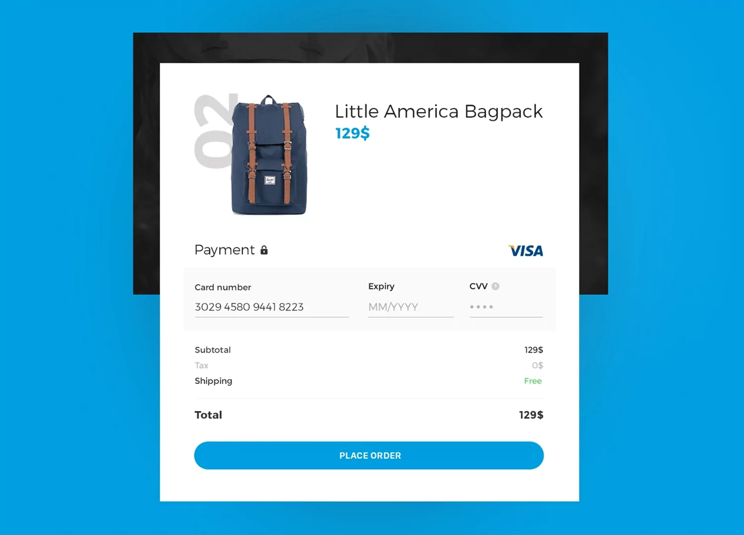 Credit Card Checkout Form