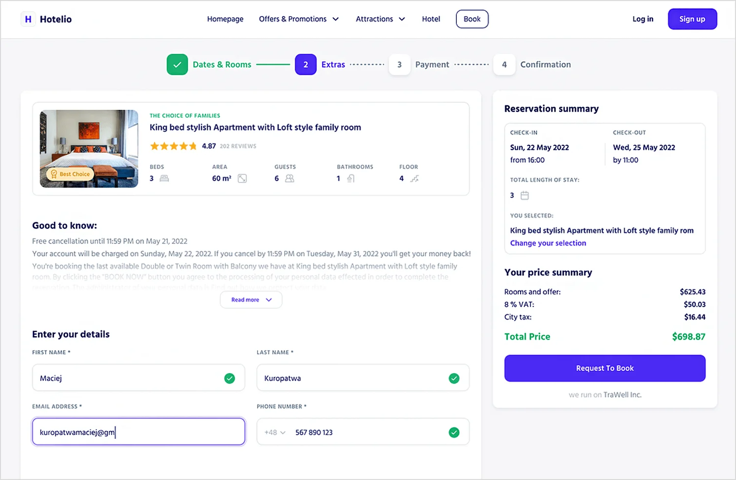 Hotel Booking Form
